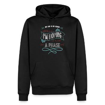 Vaisseau spatial Vaisseau spatial Humour Couleurs Anniversaire - Sweat à capuche Premium bio Homme - noir - Devant - Nico (187cm)