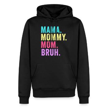Maman Maman Maman Bruh - Sweat à capuche Premium bio Homme - noir - Devant - Nico (187cm)