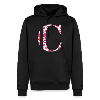 Letter c kisses - Men’s Premium Organic Hoodie - black - Front - Nico (187cm)