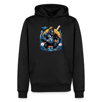 Gorilla mit Goldkette - Männer Premium Bio Hoodie - Schwarz - Vorne - Nico (187cm)