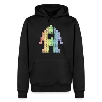 Tableau périodique - Sweat à capuche Premium bio Homme - noir - Devant - Nico (187cm)