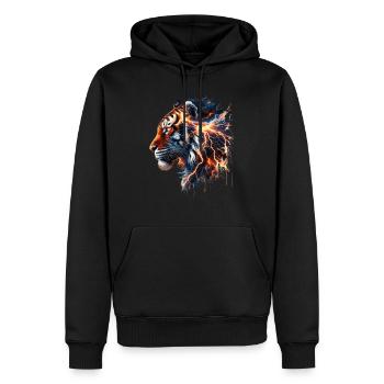 Thunder Tiger Tee - Männer Premium Bio Hoodie - Schwarz - Vorne - Nico (187cm)