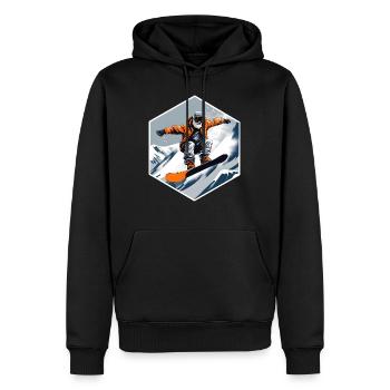Snowboarder Old Man With Beard - Men’s Premium Organic Hoodie - black - Front - Nico (187cm)