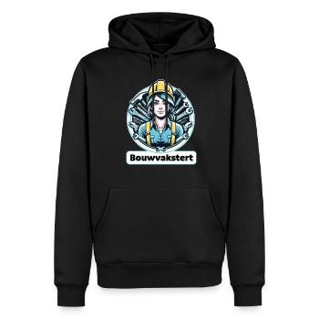 Bauarbeiterin Frau hochladen - Männer Premium Bio Hoodie - Schwarz - Vorne - Nico (187cm)