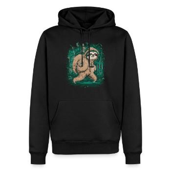 sloth jungle walk - Männer Premium Bio Hoodie - Schwarz - Vorne - Nico (187cm)