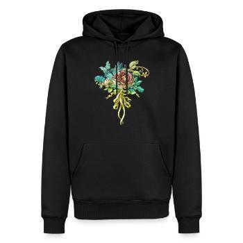 Blumen Frauen Frauenpower Design Kunst Weiblicher Stil - Männer Premium Bio Hoodie - Schwarz - Vorne - Nico (187cm)