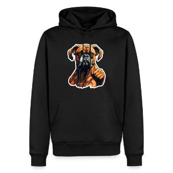 Boxer lustig - Männer Premium Bio Hoodie - Schwarz - Vorne - Nico (187cm)
