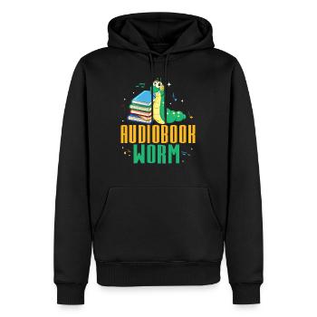 Ears Always Open: Proud Audiobook Worm - Männer Premium Bio Hoodie - Schwarz - Vorne - Nico (187cm)