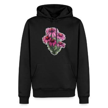 Echinacea - Sweat à capuche Premium bio Homme - noir - Devant - Nico (187cm)