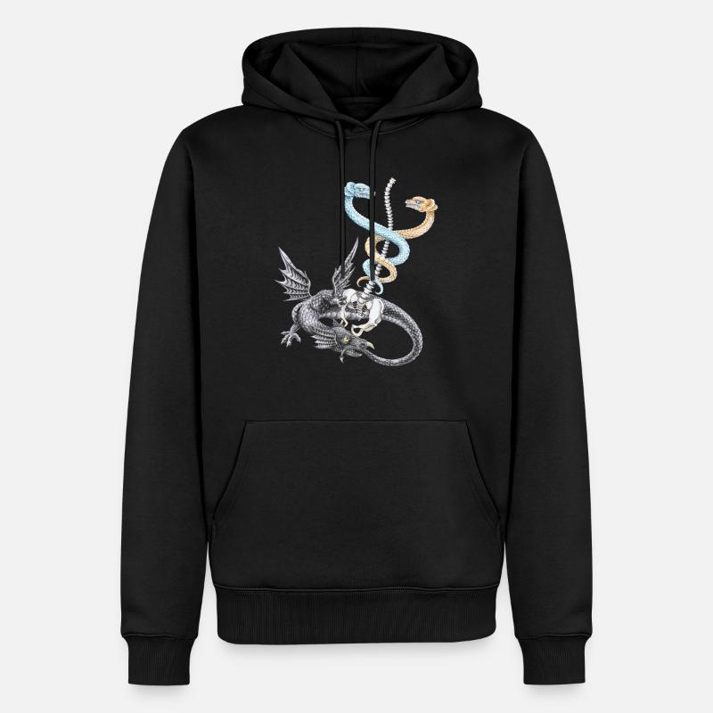 Le caducée d'Hermès - Sweat à capuche Premium bio Homme - noir