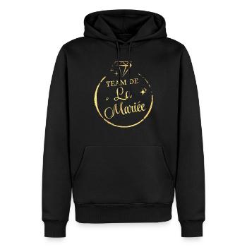 Das Team der Goldenen Braut - Männer Premium Bio Hoodie - Schwarz - Vorne - Nico (187cm)
