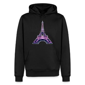 Eiffel tower #9 - Sweat à capuche Premium bio Homme - noir - Devant - Nico (187cm)