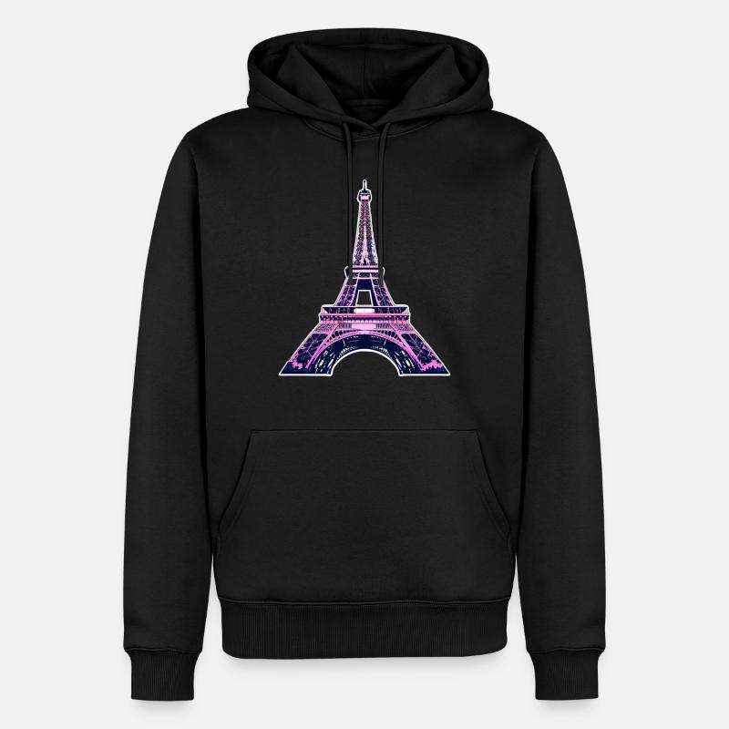 Eiffel tower #9 - Sweat à capuche Premium bio Homme - noir