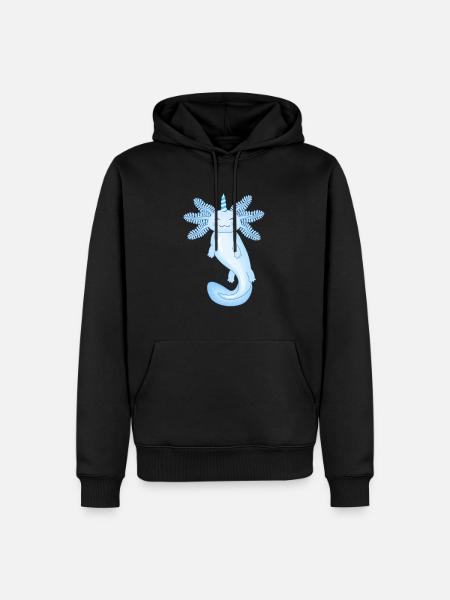 Blauer Axolotl - Männer Premium Bio Hoodie - Schwarz
