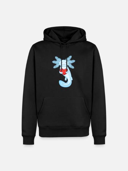 Axolotl de la Saint-Valentin - Sweat à capuche Premium bio Homme - noir