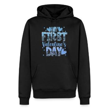 xoxo love you amore Blumen Frauen Valentinstag 14 - Männer Premium Bio Hoodie - Schwarz - Vorne - Nico (187cm)