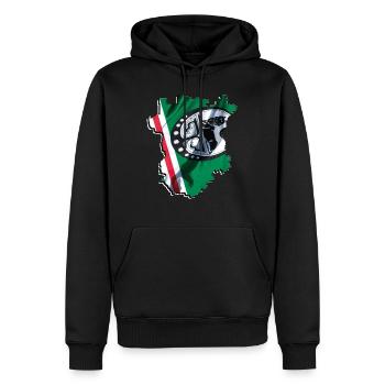 (RU) Tschetschenien Flagge in eigener Landkarte - Männer Premium Bio Hoodie - Schwarz - Vorne - Nico (187cm)