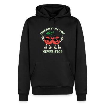 Cerise sur le gâteau - Sweat à capuche Premium bio Homme - noir - Devant - Nico (187cm)