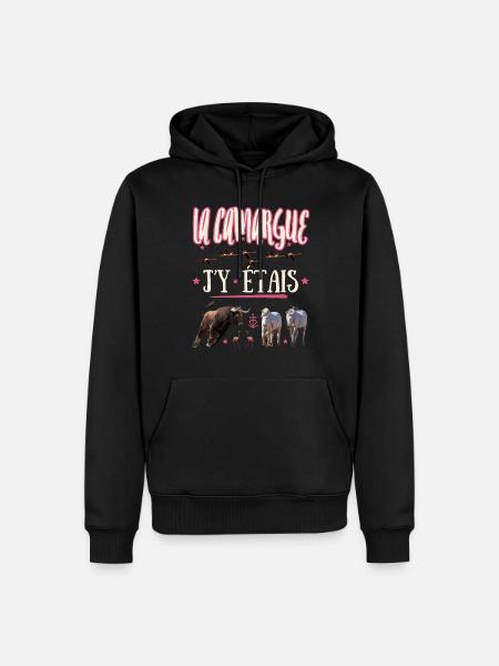 LA CAMARGUE J'Y ETAIS - Sweat à capuche Premium bio Homme - noir