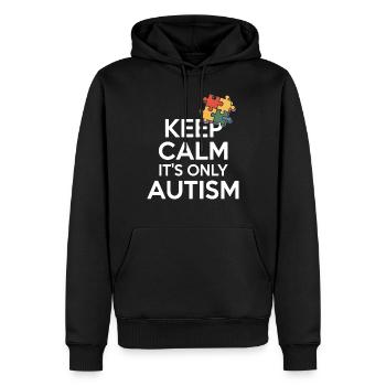 Autisme - Sweat à capuche Premium bio Homme - noir - Devant - Nico (187cm)