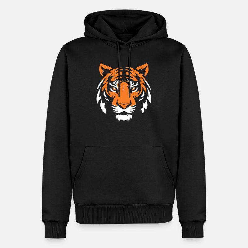 Tiger - Männer Premium Bio Hoodie - Schwarz