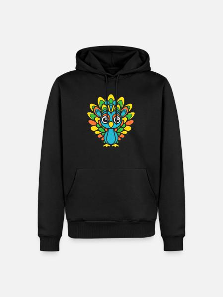 peacock - Men’s Premium Organic Hoodie - black