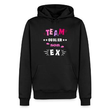 Team Oublier Son Ex Copain - Sweat à capuche Premium bio Homme - noir - Devant - Nico (187cm)