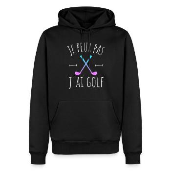 je peux pas j ai golf clubs - Sweat à capuche Premium bio Homme - noir - Devant - Nico (187cm)