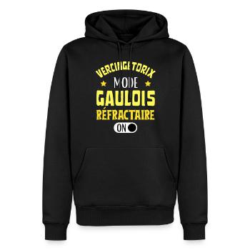 Mode Gaulois Réfractaire Activé - Sweat à capuche Premium bio Homme - noir - Devant - Nico (187cm)