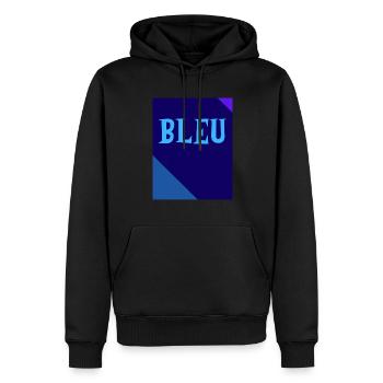 BLEU Tableau Rectangle Triangles - Sweat à capuche Premium bio Homme - noir - Devant - Nico (187cm)