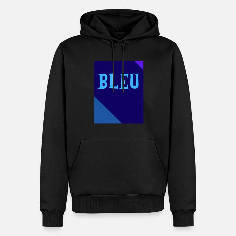 BLEU Tableau Rectangle Triangles - Sweat à capuche Premium bio Homme - noir