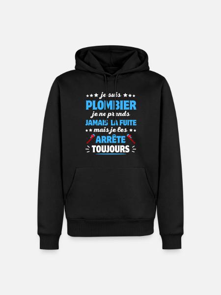 TSHIRT HUMOUR PLOMBIER - Sweat à capuche Premium bio Homme - noir