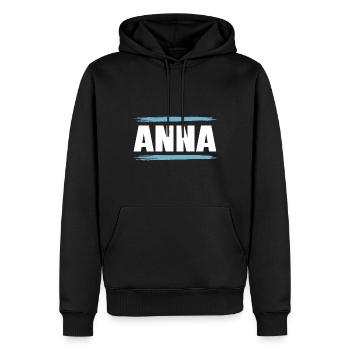 Anna - Männer Premium Bio Hoodie - Schwarz - Vorne - Nico (187cm)