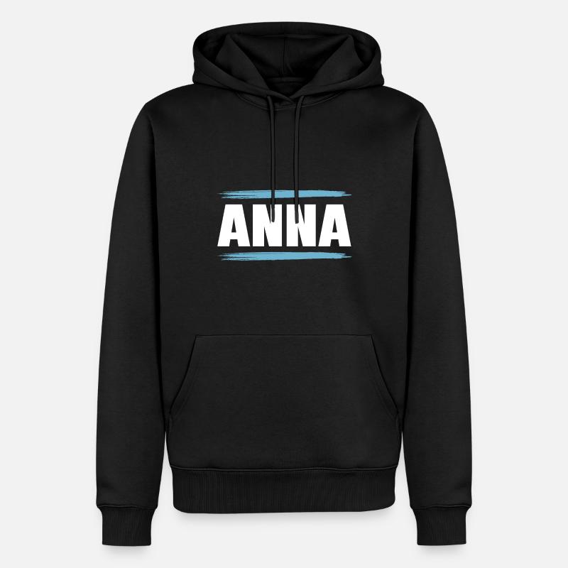 Anna - Sweat à capuche Premium bio Homme - noir