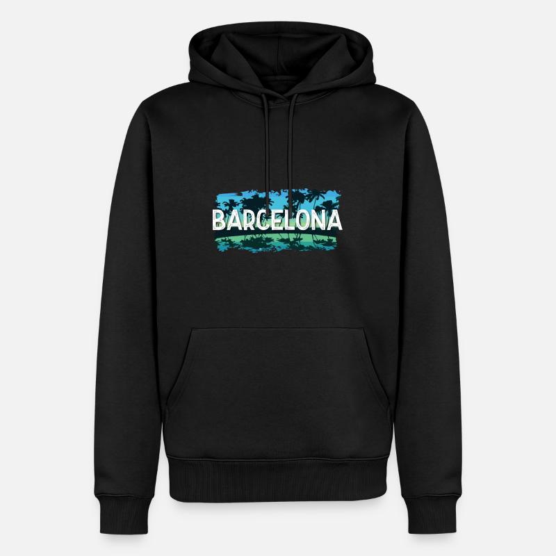Barcelone - Sweat à capuche Premium bio Homme - noir