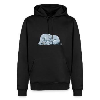 Niedlicher Schlafender Elefant - Männer Premium Bio Hoodie - Schwarz - Vorne - Nico (187cm)