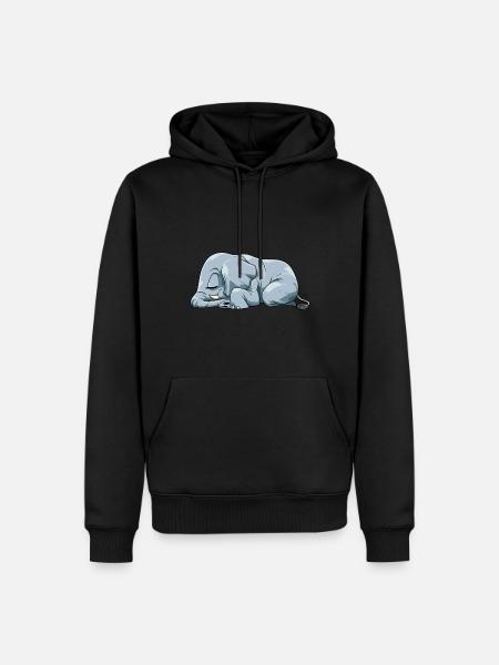 Niedlicher Schlafender Elefant - Männer Premium Bio Hoodie - Schwarz