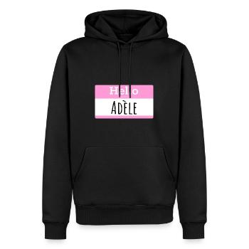 HALLO MEIN NAME IST - Männer Premium Bio Hoodie - Schwarz - Vorne - Nico (187cm)