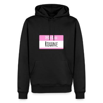 ROXANE - Sweat à capuche Premium bio Homme - noir - Devant - Nico (187cm)