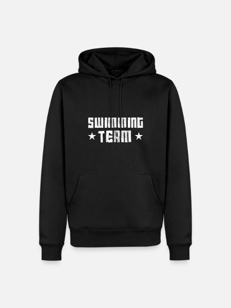 Équipe de natation - Sweat à capuche Premium bio Homme - noir