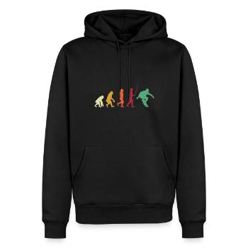 Skater Evolution Skateboard Longboard Halfpipe - Männer Premium Bio Hoodie - Schwarz - Vorne - Nico (187cm)