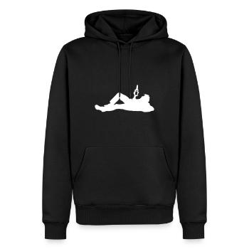 Drinking Bier Silhouette - Männer Premium Bio Hoodie - Schwarz - Vorne - Nico (187cm)