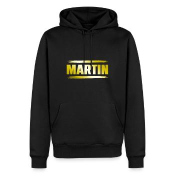 Martin - Sweat à capuche Premium bio Homme - noir - Devant - Nico (187cm)