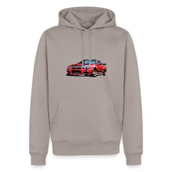 Jdm / Tuning / Turbocompresseur / Jantes / Chiptuning - Sweat à capuche Premium bio Homme - taupe - Devant - Nico (187cm)