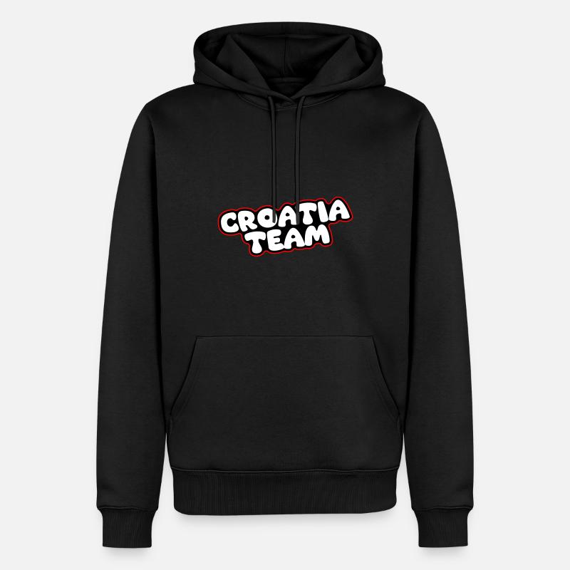 Équipe Croatie - Sweat à capuche Premium bio Homme - noir