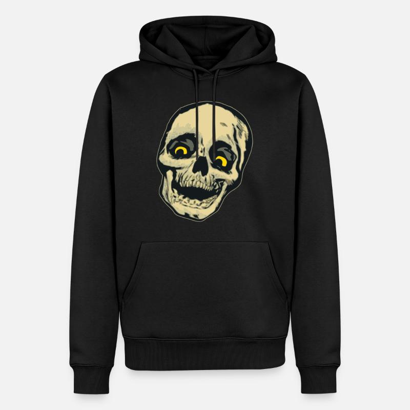Totenkopf Comic Geschenk - Männer Premium Bio Hoodie - Schwarz