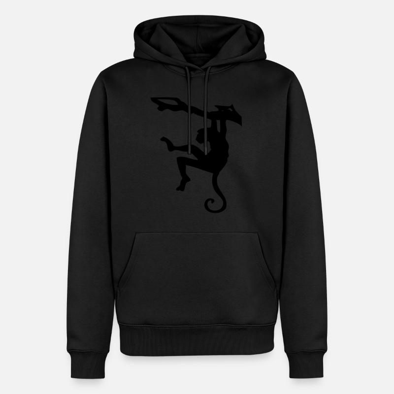 Silhouette Escalade Singe - Sweat à capuche Premium bio Homme - noir
