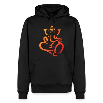 Ganesha - Männer Premium Bio Hoodie - Schwarz - Vorne - Nico (187cm)