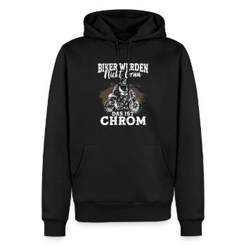 Biker werden nicht grau das ist Chrom - Männer Premium Bio Hoodie - Schwarz - Vorne - Nico (187cm)