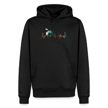 Herzschlag Schlagzeug - Männer Premium Bio Hoodie - Schwarz - Vorne - Nico (187cm)